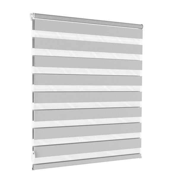 Store enrouleur double gris 90 x 100 cm