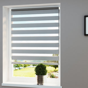 Store enrouleur double gris 90 x 100 cm