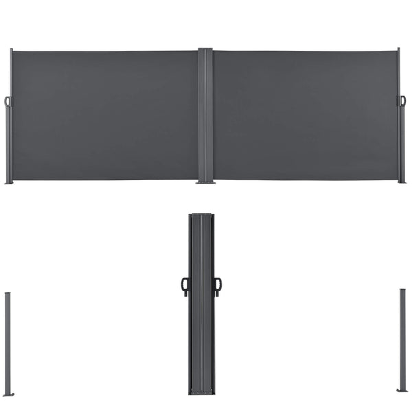Doppelte Seitenmarkise Alcazaba 180x300cm Grau