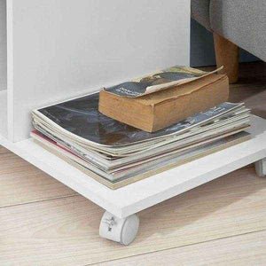 Beistelltisch für Ipad | Sofatisch auf Rollen | Zeitungsständer weiss