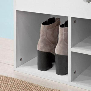 Schuhbank | Schuhregal mit Sitzfläche | Sitzbank Weiss