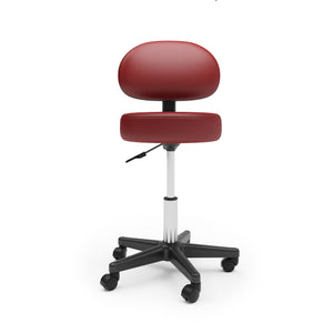 Sedia girevole, sgabello con schienale, rosso