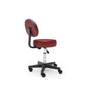 Sedia girevole, sgabello con schienale, rosso
