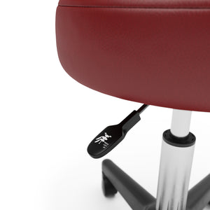 Sedia girevole, sgabello con schienale, rosso