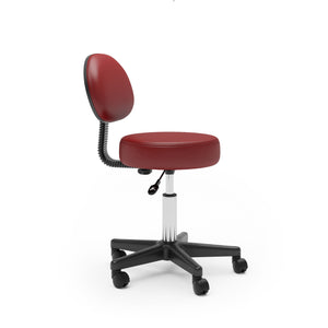 Sedia girevole, sgabello con schienale, rosso