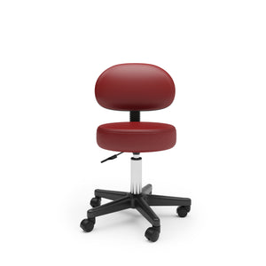 Sedia girevole, sgabello con schienale, rosso