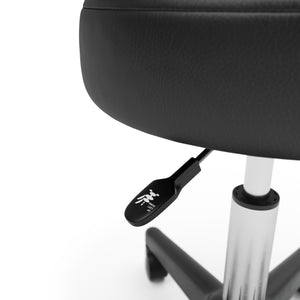 Drehstuhl Rollhocker mit Rückenlehne schwarz