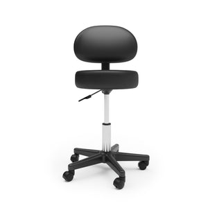 Drehstuhl Rollhocker mit Rückenlehne schwarz
