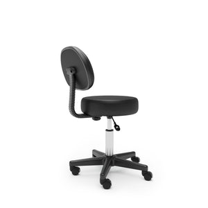 Drehstuhl Rollhocker mit Rückenlehne schwarz