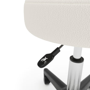 Drehstuhl Rollhocker mit Rückenlehne weiss