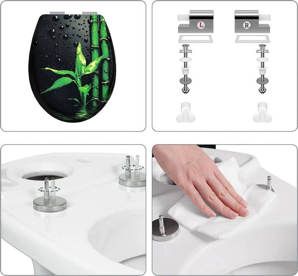 Duroplast Toilettensitz mit Absenkautomatik Bambus
