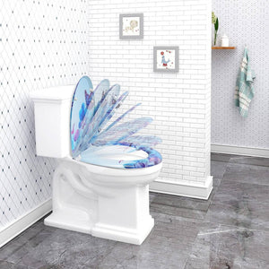 Duroplast Toilettensitz mit Absenkautomatik Blau Phalaenopsid