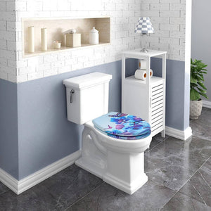 Duroplast Toilettensitz mit Absenkautomatik Blau Phalaenopsid