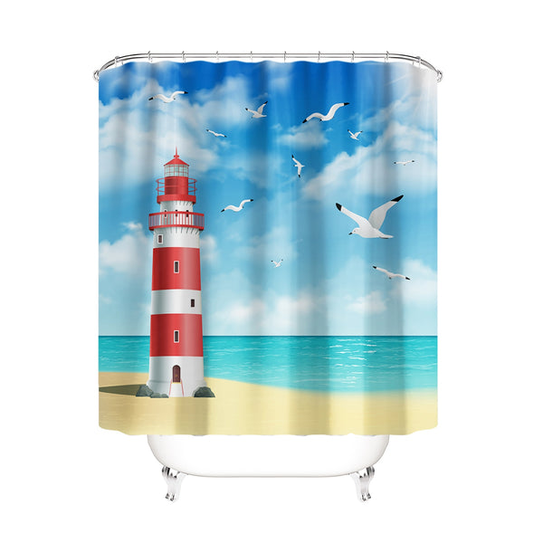 Duschvorhang 180 x 210 cm Leuchtturm