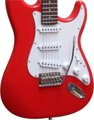 E-Gitarre Massivholz Rot mit Kabel