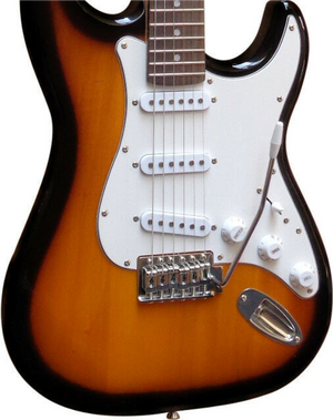 E-Gitarre Massivholz Sunburst mit Kabel