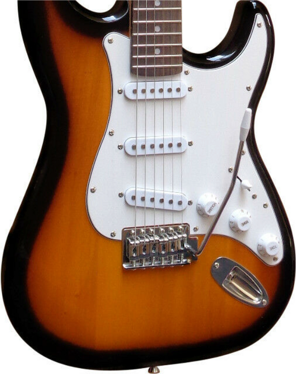 E-Gitarre Massivholz Sunburst mit Kabel