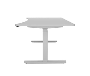 Bureau assis-debout électrique, gris, 200 x 92 cm