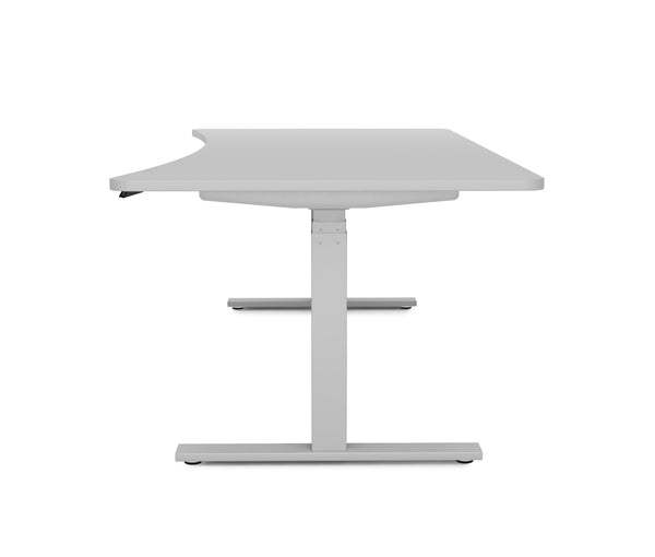 Bureau assis-debout électrique, gris, 200 x 92 cm