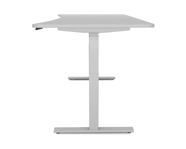 Bureau assis-debout électrique, gris, 200 x 92 cm