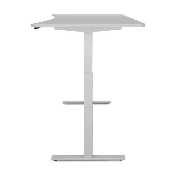 Bureau assis-debout électrique, gris, 200 x 92 cm
