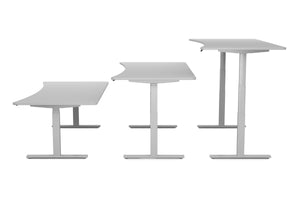 Bureau assis-debout électrique, gris, 200 x 92 cm