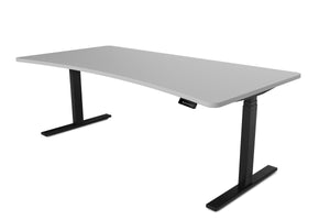 Bureau assis-debout électrique, gris/noir, 200 x 92 cm