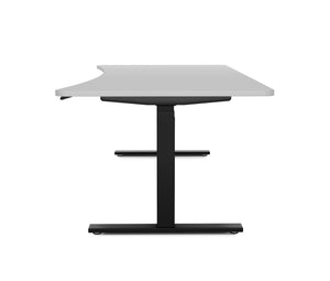 Bureau assis-debout électrique, gris/noir, 200 x 92 cm