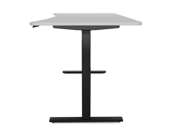 Bureau assis-debout électrique, gris/noir, 200 x 92 cm