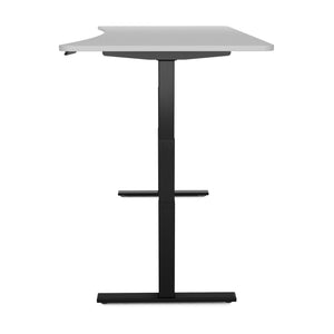 Bureau assis-debout électrique, gris/noir, 200 x 92 cm