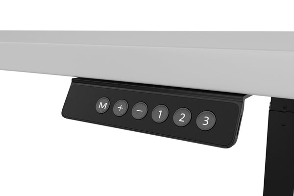 Bureau assis-debout électrique, gris/noir, 200 x 92 cm