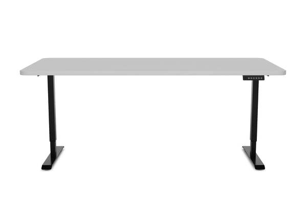 Bureau assis-debout électrique, gris/noir, 160 x 80 cm