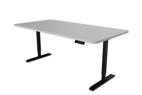 Bureau assis-debout électrique, gris/noir, 160 x 80 cm