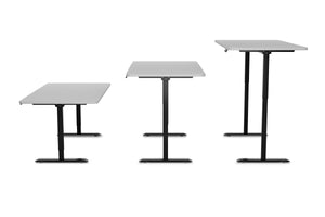 Bureau assis-debout électrique, gris/noir, 160 x 80 cm