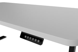 Bureau assis-debout électrique, gris/noir, 160 x 80 cm