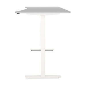Bureau assis-debout électrique, gris/blanc, 200 x 92 cm