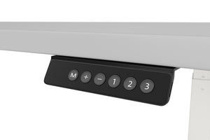 Bureau assis-debout électrique, gris/blanc, 200 x 92 cm