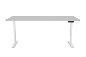 Bureau assis-debout électrique, gris/blanc, 160 x 80 cm