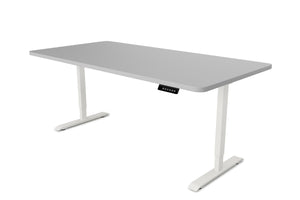 Bureau assis-debout électrique, gris/blanc, 160 x 80 cm