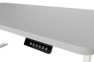 Bureau assis-debout électrique, gris/blanc, 160 x 80 cm