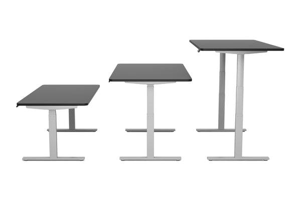 Electric standing desk, black/grey, 180 x 90 cm
