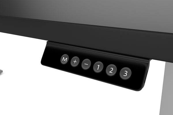 Electric standing desk, black/grey, 180 x 90 cm