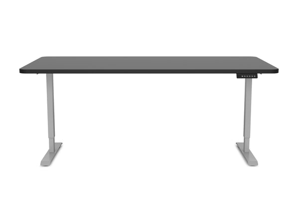 Electric standing desk, black/grey, 160 x 80 cm