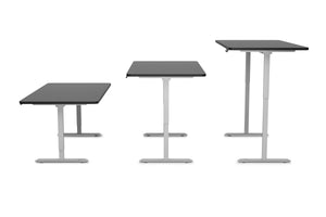 Electric standing desk, black/grey, 160 x 80 cm