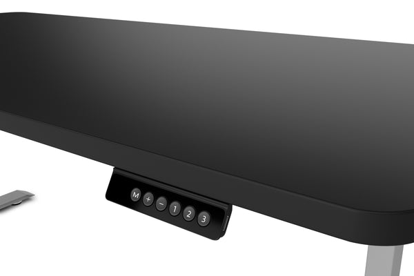 Electric standing desk, black/grey, 160 x 80 cm