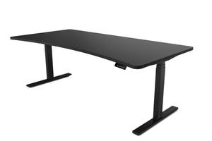 Bureau assis-debout électrique, noir, 200 x 92 cm