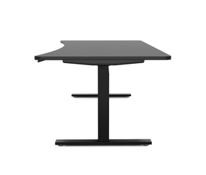 Bureau assis-debout électrique, noir, 200 x 92 cm