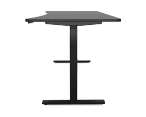 Bureau assis-debout électrique, noir, 200 x 92 cm