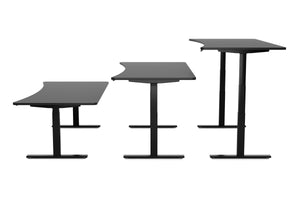 Bureau assis-debout électrique, noir, 200 x 92 cm