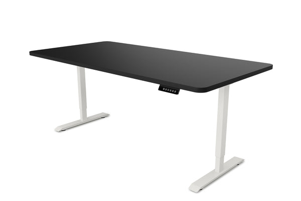 Electric standing desk, black/white, 160 x 80 cm